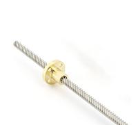 304 Stainless Steel T6 Screw 180mm with Brass Nut, 2/4/6/12mm Pitch Trapezoidal Threaded Rod(Length 6mm)