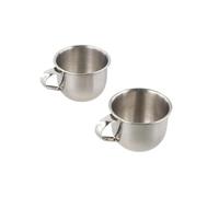 304 Stainless Steel Tea Cup, Mini Small Capacity Coffee Mug, 60ml Anti-Fall Juice Cup Liquor (Silver)