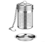 304 Stainless Steel Tea Filter with Dish, Fine Mesh Strainer for Loose Leaf Tea, Separates Leaves from Water for Teapot and Cup