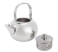304 Stainless Steel Teapot Flat Bottom Induction Cooker Water Kettle Tea Pot with Filter Durable Elegant Design Perfect for Home Kitchen Office Use Food Grade Material Safe (Silver 16CM)