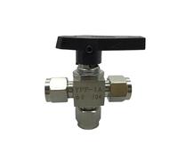 304 Stainless Steel Tee 3 Ways Compression Fitting Shut Off Ball Valve 915 PSI PN 6.4 Fit for 12mm O/D Tube