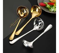 304 stainless steel thickened golden soup shell home exquisite personality and practical-large silver colander