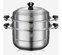 304 Stainless Steel Thickened one-piece die-Casting Pot Body for Steaming Buns Fish(27cm)