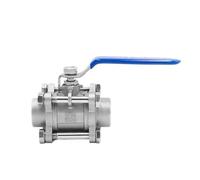 304 Stainless Steel Three Piece Ball Valve 1/2 3/4 Screw Thread Internal Thread Valve Switch DN20 25 32 65 80(1-1/2",Threaded)