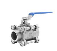 304 Stainless Steel Three Piece Ball Valve 1/2 3/4 Screw Thread Internal Thread Water Pipe Welding Valve Switch DN20 25 32 65 80(3/4",BSP_Threaded)