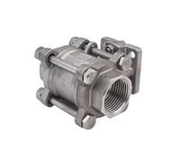 304 Stainless Steel Three-piece High Platform Flange Ball Valve Q41F-16P Pneumatic Valve 1 Inch 2 Inch DN15 20 25 32 40 50(DN20)