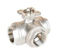 304 Stainless Steel Three-Way Ball Valve T/L Type Female Thread - DN8 DN10 DN15 DN20 DN25-1.6MPa Pressure Rating(1-1/4in LType)