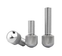304 Stainless Steel Thumb Screw With Long Handle, Small Head And Straight Knurled Bolt - Hand Tightening Cylindrical Screw(M4x12mm(2pcs))