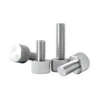 304 Stainless Steel Thumb Screws M2 M2.5 M4 M5 M6 M8 Flat Round Head Knurled Head Manual Adjustment Screws Thumb Bolts(20mm,M6 (2Pcs))