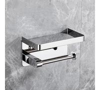 304 Stainless Steel Tissue Holder, Bathroom roll Holder with Mobile Phone Storage Board, Non-Punching/Punching Dual-Purpose, Bathroom, Toilet and Kitchen Storage Rack, Multiple Styles