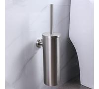 304 Stainless Steel Toilet Brush Holder Set with Bar Wall Mounted Toilet Brushes for Cleaning Storage Bathroom Black/Brushed,Brushed