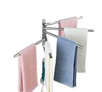 304 stainless steel towel bar bathroom pendant multi-functional movable bar rotating towel bath towel rack solid and(3 bars)