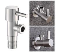 304 Stainless Steel Triangle Valve Angle Water Inlet Valve for Water Heater Toilet Basin Wall Mounted Stop Valve with Decorative Cover
