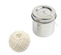 304 Stainless Steel Twine Storage Unit with 2 Rolls 65M Cotton String for Cooking Roasting and Household Food Preparation