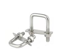 304 Stainless Steel U-Bolt, 304 Stainless Steel Square U Bolt Clamp Set With Nuts Plates Baffles M6 M8 Multiple Sizes(M8x40x65 2sets)