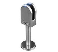 304 Stainless Steel U Clamp Support Bracket Floor Mount Posts for Frameless Glass Panels, Screen, Pool Fence (10mm Glass, 40mm Rod)