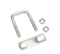 304 Stainless Steel U Screw Clamp with Nuts and Baffle, M12 Right Angle Square U Screw Clamp 1pc(M12x70x220mm)