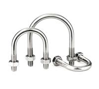 304 Stainless Steel U-Shaped Bolts with Nuts M6 M8 M10 M12 Screws for Construction Installation Fastener 2 Set M6x33mm