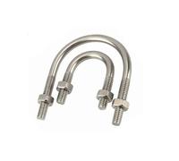 304 Stainless Steel U-Shaped Clamp With Nut Set M6M8M10(4set M6x33x53)