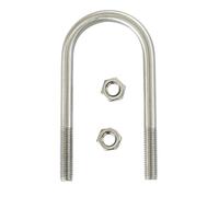 304 Stainless Steel U-Shaped Screw Clamp, Inner Width 76/89/102MM M8 U-Shaped Pipe Fixed Clips 5pcs(76mm)