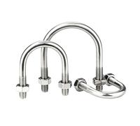 304 Stainless Steel U-Type Bolts With Nuts Hoop Horse M6-M12 U-Shaped Screws For Construction Installation Fastener(M6x33mm-5sets)