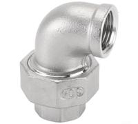 304 Stainless Steel Union Elbow with Dual Internal Threads for Secure Pipe Connections in Residential and Industrial Plumbing Applications (C)