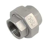 304 Stainless Steel Union Joint Coupling 1/4" 3/8" 1/2" 3/4" 1" 1-1/4" 1-1/2" 2" BSP Female Male Thread Cast Pipe Fitting(1-1/2") Brass Hose