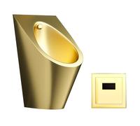 304 Stainless Steel Urinal for Men with Intelligent Flushing, Wall Mounted Commercial Urinal for Bar Bathroom Hotel(Yellow)