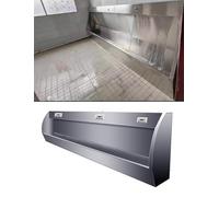 304 Stainless Steel Urinal, Wall Mounted Men's Adult Urinal Commercial High Efficiency Flushing 100/150cm Urinal Trough, Intelligent Sensor Toilet Splash-Proof Male Urinal(150x30x65cm)