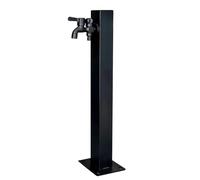 304 Stainless Steel Vertical Garden Water Column, Freestanding Hose Stand with Double Faucet, Outdoor Antifreeze Floor Mounted Water Tap for Irrigation Washing(Height: 60cm/23.6in)