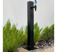 304 Stainless Steel Vertical Garden Water Column Freestanding Hose Stand with Lock Faucet, Outdoor Antifreeze Faucet Dispenser Hydrant Water Feature Fountain, for Irrigation