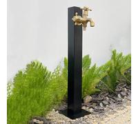 304 Stainless Steel Vertical Garden Water Column, Freestanding Hose Stand with Lock Faucet, Outdoor Antifreeze Faucet Dispenser Hydrant Water Feature Fountain, for Irriga