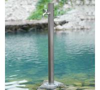 304 Stainless Steel Vertical Garden Water Column Freestanding Hose Stand with Lock Faucet Outdoor Decorative Fountain for Irrigation and Watering-A Style-80 * 6.4cm