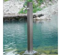 304 Stainless Steel Vertical Garden Water Column Freestanding Hose Stand with Lock Faucet Outdoor Decorative Fountain for Irrigation and Watering-A Style-80 * 6.4cm