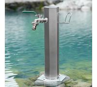 304 Stainless Steel Vertical Garden Water Column Freestanding Hose Stand with Lock Faucet Outdoor Decorative Fountain for Irrigation and Watering-A Style-80 * 6.4cm