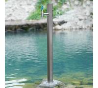 304 Stainless Steel Vertical Garden Water Column Freestanding Hose Stand with Lock Faucet Outdoor Decorative Fountain for Irrigation and Watering-A Style-80 * 6.4cm