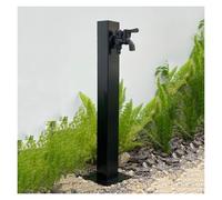 304 Stainless Steel Vertical Garden Water Column - Freestanding Hose Stand with Locking Faucet, Outdoor Antifreeze Water Dispenser, Fountain Feature for Irrigation & Washing