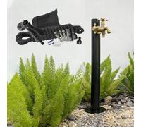 304 Stainless Steel Vertical Water Column, Outdoor Water Dispenser Hydrant Fountain, Freestanding Garden Tap, for Backyards Lawns Courtyards Patio(Black 6)