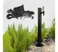 304 Stainless Steel Vertical Water Column, Outdoor Water Dispenser Hydrant Fountain, Freestanding Garden Tap, for Backyards Lawns Courtyards Patio(Black 4)