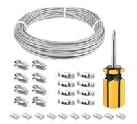 304 Stainless Steel Vinyl Coated Wire Rope Kit for Durable Performance Multi Purpose Utility for Gardening and Hanging (20 meters)