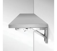 304 Stainless Steel Wall-Mounted Folding Table - Space-Saving Floating Laptop Desk Foldable Wall Desk for Kitchen Laundry Room Restaurant (31.5 x 15.7 in)