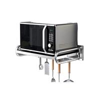 304 Stainless Steel Wall Mounted Microwave Shelf - No Drill Kitchen Rack, Heavy Duty Space Saving Storage Tray for Home & Kitchen nization