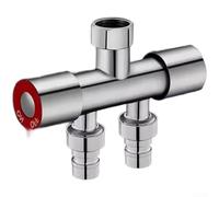 304 Stainless Steel Washing Machine Faucet Splitter 1 Inlet 2 Outlet with 4 6 Interfaces Dual Valve Control for Laundry Kitchen Sink UK for bsp Fit(C)