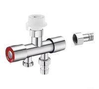304 Stainless Steel Washing Machine Faucet Splitter 1 Inlet 2 Outlet with 4 6 Interfaces Dual Valve Control for Laundry Kitchen Sink UK for bsp Fit(E)