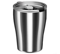 304 Stainless Steel Water Cup with Double Drinking Methods, Smooth Brushed Finish, Suitable for Home and Outdoor Use (silver)