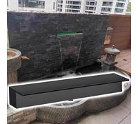 304 Stainless Steel Waterfall Spillway for Pond - Outdoor/Indoor Water Feature with Pipe Connector, 110cm (43.3in) Black Water Fall Fountain