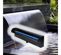 304 Stainless Steel Waterfall Spillway for Pools - Customizable Indoor/Outdoor Water Feature, Professional 29in Sheer Descent Fountains Kit, Decorative Waterfall Solutions