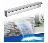 304 Stainless Steel Waterfall Spillway Kit for Pool Fountain - 35.5 Inch Outdoor Water Feature for Patio Decor Black Finish 20cm Outlet (7.9in)