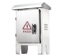 304 Stainless Steel Waterproof Electrical Distribution Box, Wall-Mounted Outdoor Network Monitoring Cabinet, Control Junction Box for Instrument, 600x500x200mm with 100mm Bracket