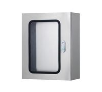 304 Stainless Steel Waterproof Electrical Junction Box IP66 Metal Enclosure for Indoor/Outdoor Use Wall-Mounted Project Outlet Box with Lock & Double Doors